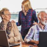 Young people assisting elderly neighbours